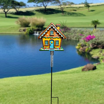 Dārza metāla lietus mērītājs ar kontūru gingerbread mājiņai — Zīmols Ruino; Materiāls Dzelzs; Stils Mūsdienīgs; Amats Cits; Scēna Dārzs