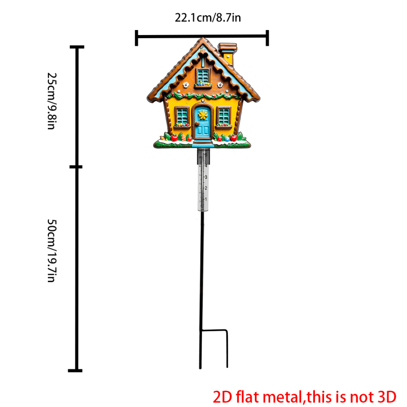 Dārza metāla lietus mērītājs ar kontūru gingerbread mājiņai — Zīmols Ruino; Materiāls Dzelzs; Stils Mūsdienīgs; Amats Cits; Scēna Dārzs