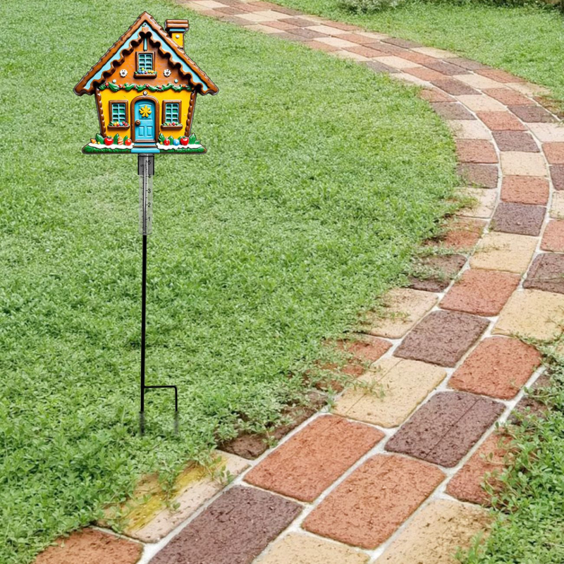 Dārza metāla lietus mērītājs ar kontūru gingerbread mājiņai — Zīmols Ruino; Materiāls Dzelzs; Stils Mūsdienīgs; Amats Cits; Scēna Dārzs