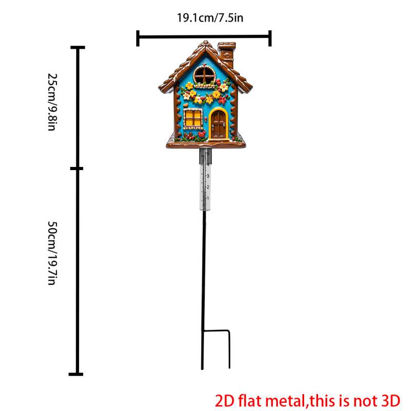 Dārza lietus mērītājs ar dzelzs konstrukciju, mūsdienīgs stils, Ruino, modelis Clyq-0284