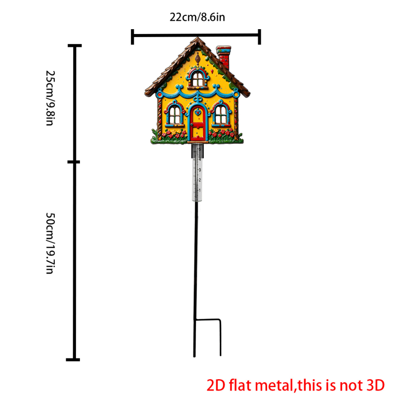 Ruino dzelzs dārza lietus mērītājs, Gingerbread House, mūsdienīgs stils, kods Clyq-0202