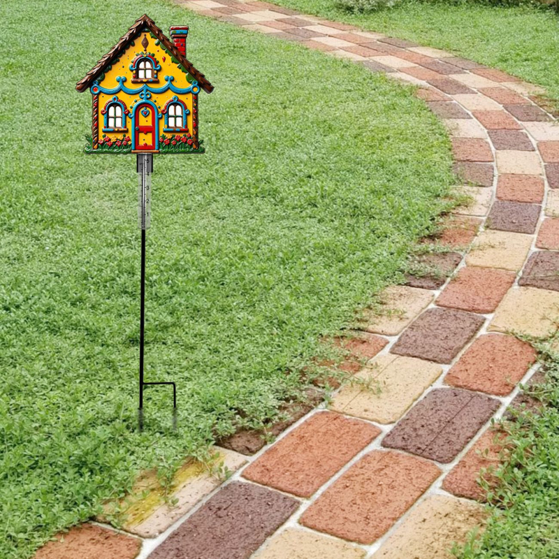Ruino dzelzs dārza lietus mērītājs, Gingerbread House, mūsdienīgs stils, kods Clyq-0202