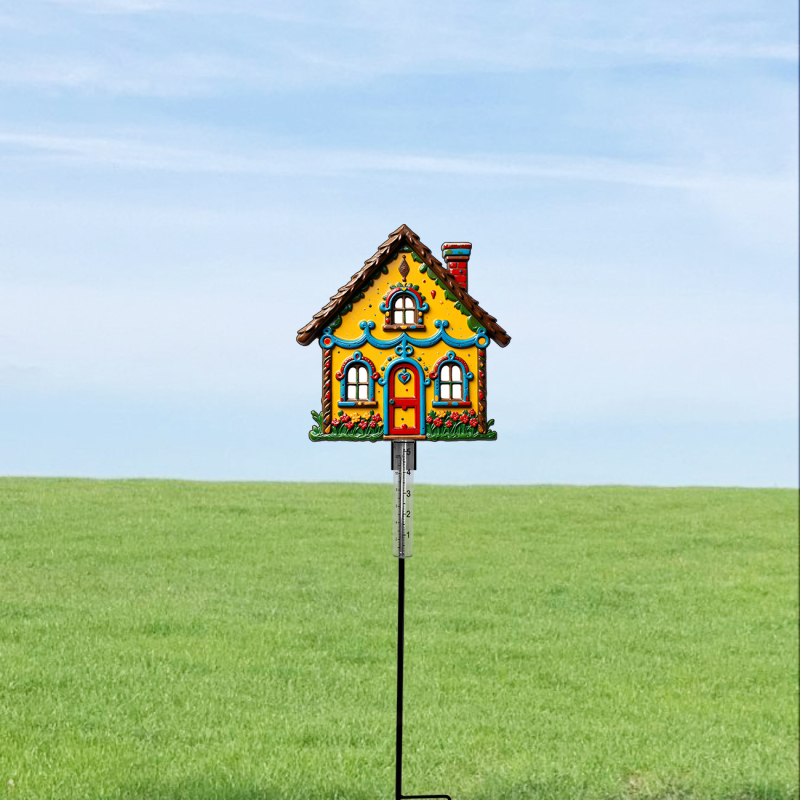 Ruino dzelzs dārza lietus mērītājs, Gingerbread House, mūsdienīgs stils, kods Clyq-0202