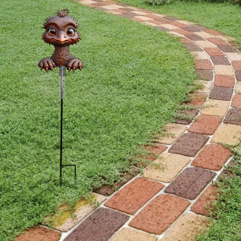 Измервател на валежи с фигура на щраус, железен, модерен стил, градински модел Clyq-0079
