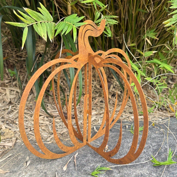 Μεταλλικό γλυπτό κολοκύθας με κέντημα, ρετρό στυλ σιδερένια τέχνη, διακοσμητικό τοίχου για κήπο και εξωτερικό, κωδικός προϊόντος w1025