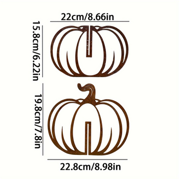 Μεταλλικό γλυπτό κολοκύθας με κέντημα, ρετρό στυλ σιδερένια τέχνη, διακοσμητικό τοίχου για κήπο και εξωτερικό, κωδικός προϊόντος w1025