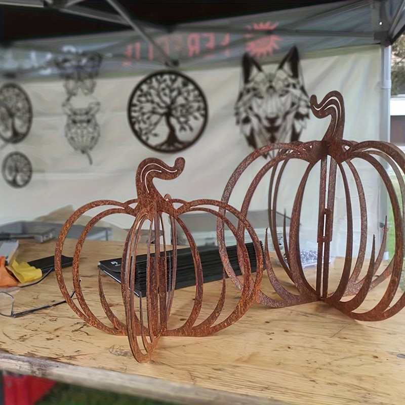 Metāla ķirbis ar izšuvumu, retro dzelzs māksla, griestu vai ārējai karājas dekorācijas dārzam, preces kods w1025