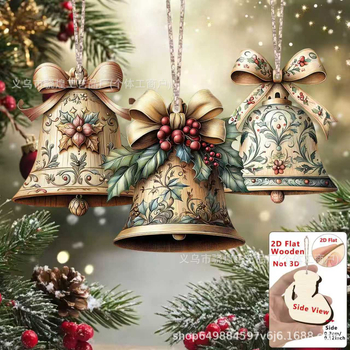 Fából készült karácsonyi harang – rajzfilmszerű stílus; kód: XH-841; Anyag: fa; Karácsony