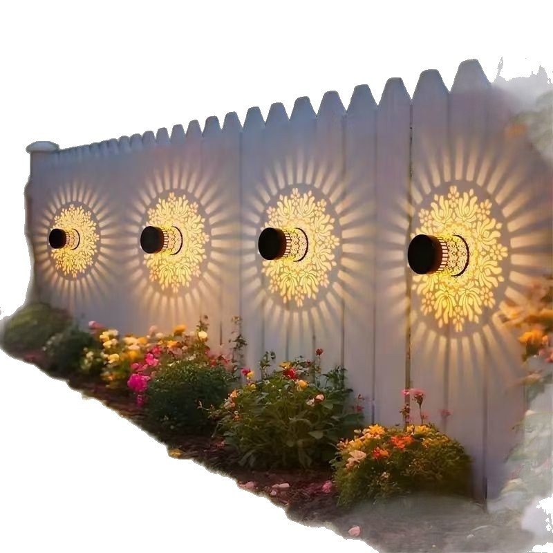 Saules enerģijas sienas gaismeklis no dzelzs, minimālisma modernā stilā, ārējai lietošanai un balkonam — dekors.