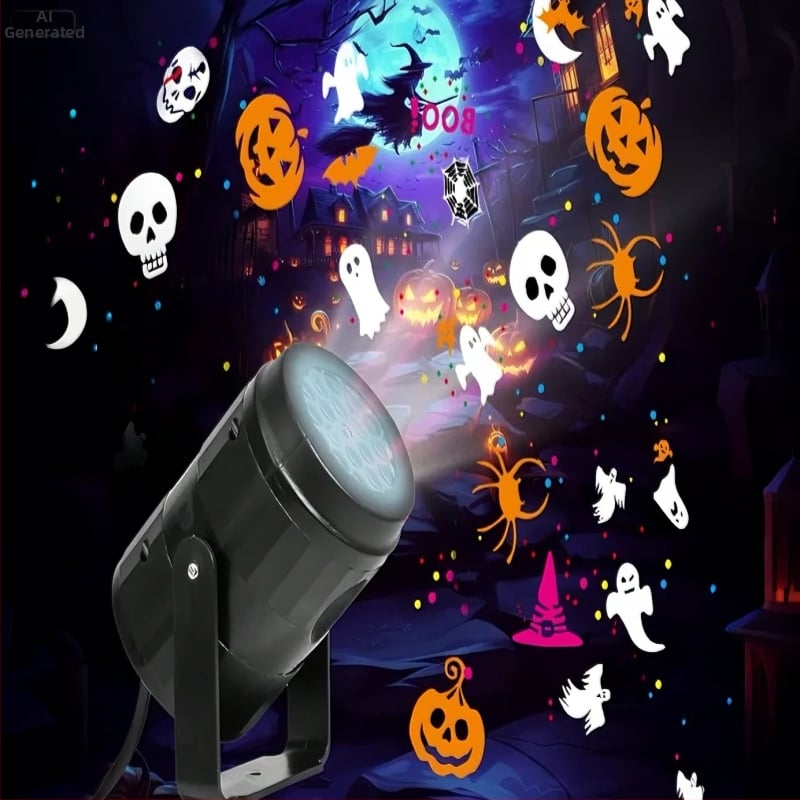 Коледна проекционна лампа за украса с въртящи се снежинки, модел W886 (860 lm, ≤36 V, 5000 ч, IP42)