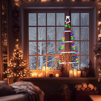 Χριστουγεννιάτικο LED φως με τριγωνική σκάλα για διακόσμηση δέντρου, IP44, 10000 lm, 3000K, θήκη μπαταρίας