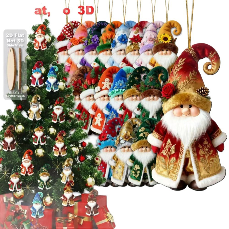 Pakārāmo rotājumu komplekts — Topola koka plāksne, Independent zīmols, pakarināšanas aksesuārs, Ziemassvētku dekors mājām, dārzam un birojā