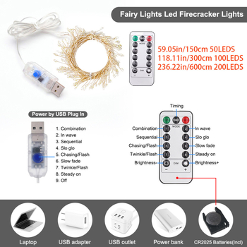 Сватбена LED светлинна нишка от медна тел, сърцевидна форма, USB захранване, дистанционно управление, 5V, IP44, 50–200 светодиода