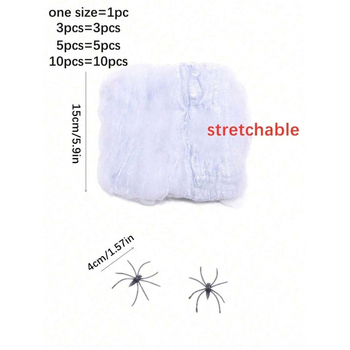 Σετ διακόσμησης ιστών αράχνης για Χάλογουιν — 10 τεμάχια, τεχνητός ιστός για διακόσμηση χώρου