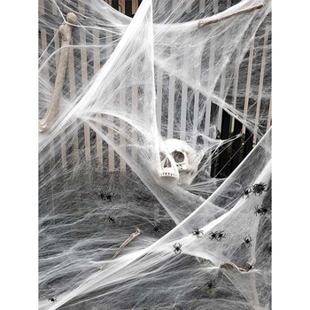 Σετ διακόσμησης ιστών αράχνης για Χάλογουιν — 10 τεμάχια, τεχνητός ιστός για διακόσμηση χώρου