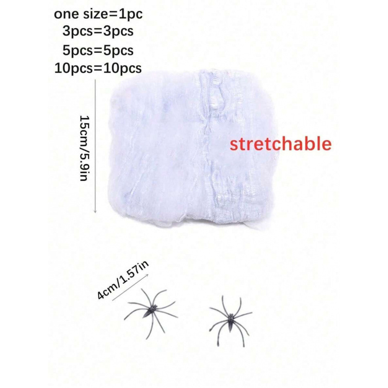 Σετ διακόσμησης ιστών αράχνης για Χάλογουιν — 10 τεμάχια, τεχνητός ιστός για διακόσμηση χώρου