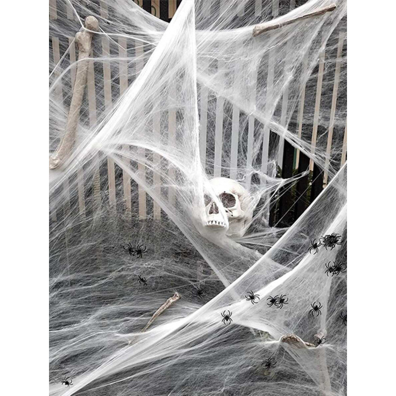 Σετ διακόσμησης ιστών αράχνης για Χάλογουιν — 10 τεμάχια, τεχνητός ιστός για διακόσμηση χώρου