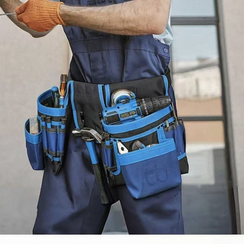 Ζώνη εργαλείων για ηλεκτροτεχνίτες – Πολυλειτουργική, έτοιμη προς χρήση, αντιολισθητικές σιλικόονιες κουκίδες, ύφασμα denim