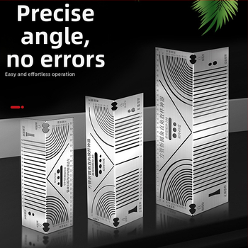 Ανοξείδωτη πτυσσόμενη χάραξη με τόξο γωνίας και ορθογώνιο γωνία, πολυλειτουργικό εργαλείο μαρκαρίσματος για τετράγωνους σωλήνες