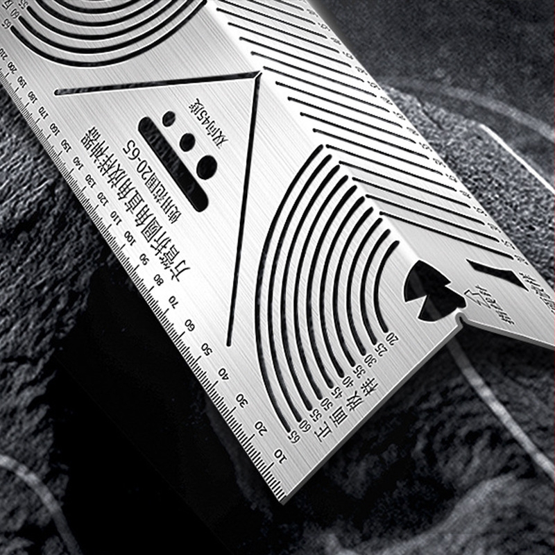 Сгъваема линейка от неръждаема стомана за дуговидни и прави ъгли, мултифункционален инструмент за маркиране за квадратни тръби