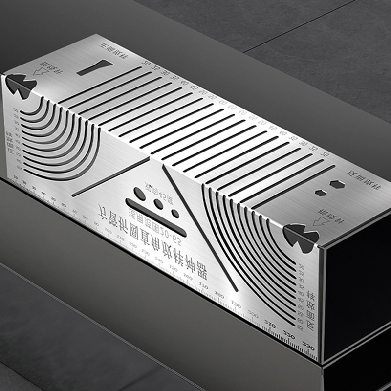 Ανοξείδωτη πτυσσόμενη χάραξη με τόξο γωνίας και ορθογώνιο γωνία, πολυλειτουργικό εργαλείο μαρκαρίσματος για τετράγωνους σωλήνες