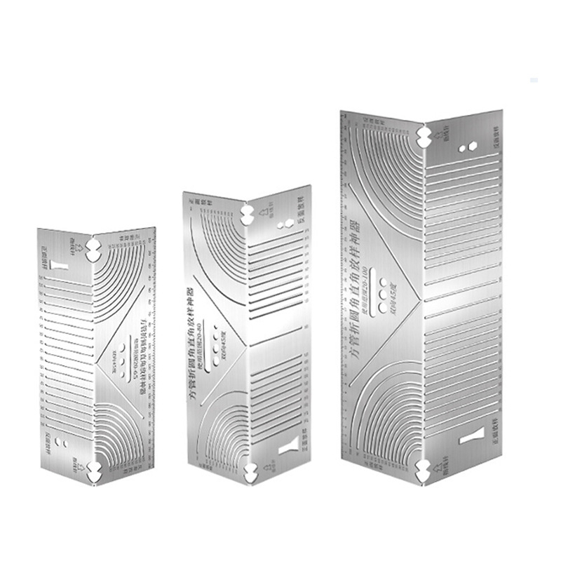 Ανοξείδωτη πτυσσόμενη χάραξη με τόξο γωνίας και ορθογώνιο γωνία, πολυλειτουργικό εργαλείο μαρκαρίσματος για τετράγωνους σωλήνες