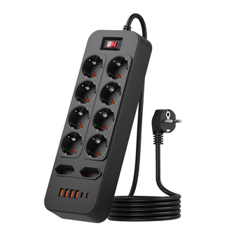 Europska standardna utičnica s 10 rupa, USB priključkom, kabelom od 1,8 m, AC100-250V