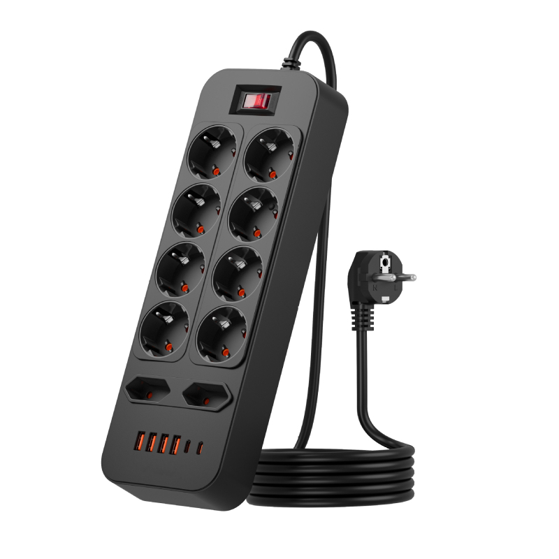 Europska standardna utičnica s 10 rupa, USB priključkom, kabelom od 1,8 m, AC100-250V