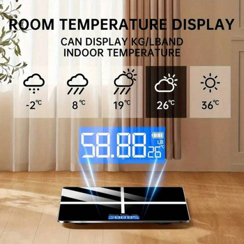 Vonios kambario svarstyklės su LCD ekranu, maitinamos baterijomis, modelis SH150116322