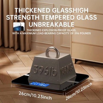 Kangdeli digitālais vannas istabas svars – 180 kg maksimālais slogs, liels LCD displejs, temperēta stikla panelis, USB/bateriju barošana, modeļa CB516