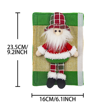 Karácsonyi hűtőszekrény-huzat Mikulással és hóemberrel, aranyos babafigurás otthoni dekoráció (Cikkszám: 25020; Anyag: Poliészter; Márka: Qianhong Gifts; Stílus: Európai; Karácsonyra)