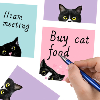 Līmeētās piezīmes, 150 lapas, izcilā līmēšana, kaķa motīvs