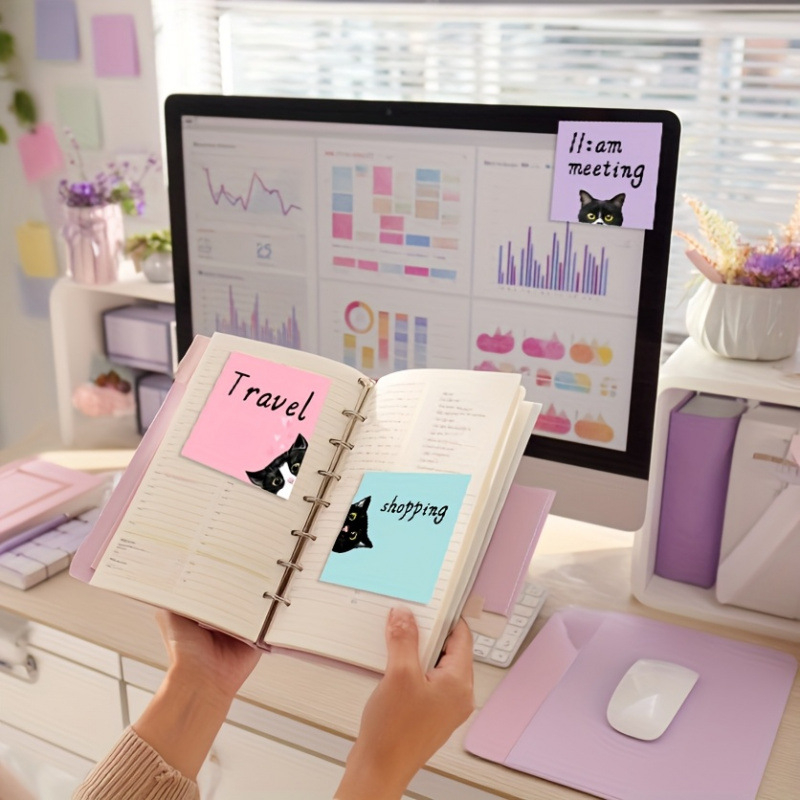 Līmeētās piezīmes, 150 lapas, izcilā līmēšana, kaķa motīvs