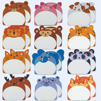 MYWAY Sirsnīgas karikatūru dzīvnieku lipīgās piezīmes, 30 lapas, stipra līme