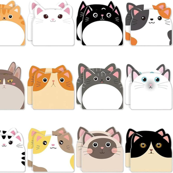 MYWAY Αυτοκόλλητο σημειωματάριο με χαριτωμένα ζωάκια, 30 σελίδες, ισχυρή κόλλα