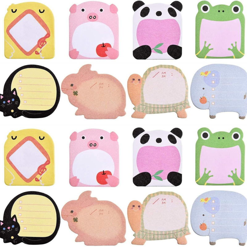 MYWAY Sirsnīgas karikatūru dzīvnieku lipīgās piezīmes, 30 lapas, stipra līme