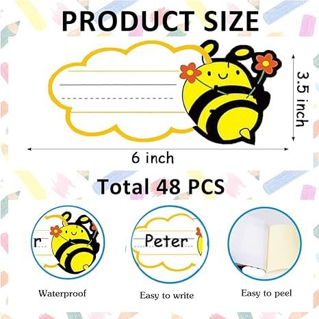 Bišu motīva vārdu etiķete - neregulāra forma, vara plāksnes pamatne, ūdens bāzes līme, 0,09 mm biezums