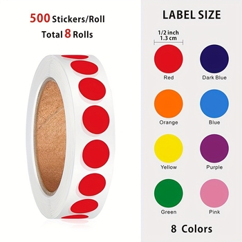 Κυκλική αυτοκόλλητη ετικέτα κωδικοποίησης με κουκκίδες, χαρτί υλικό, εξατομίκευση κατά παραγγελία, κωδικός άρθρου jd601099538159962, 4000 τεμάχια.