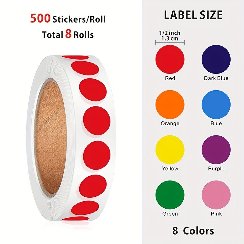 Κυκλική αυτοκόλλητη ετικέτα κωδικοποίησης με κουκκίδες, χαρτί υλικό, εξατομίκευση κατά παραγγελία, κωδικός άρθρου jd601099538159962, 4000 τεμάχια.