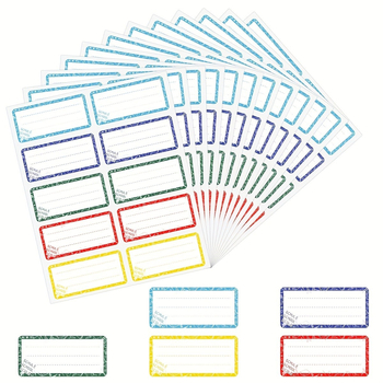 Rokas rakstītas vārdu etiķetes, pašlīmējošas, ūdensizturīgas, taisnstūrveida, 120 gab.