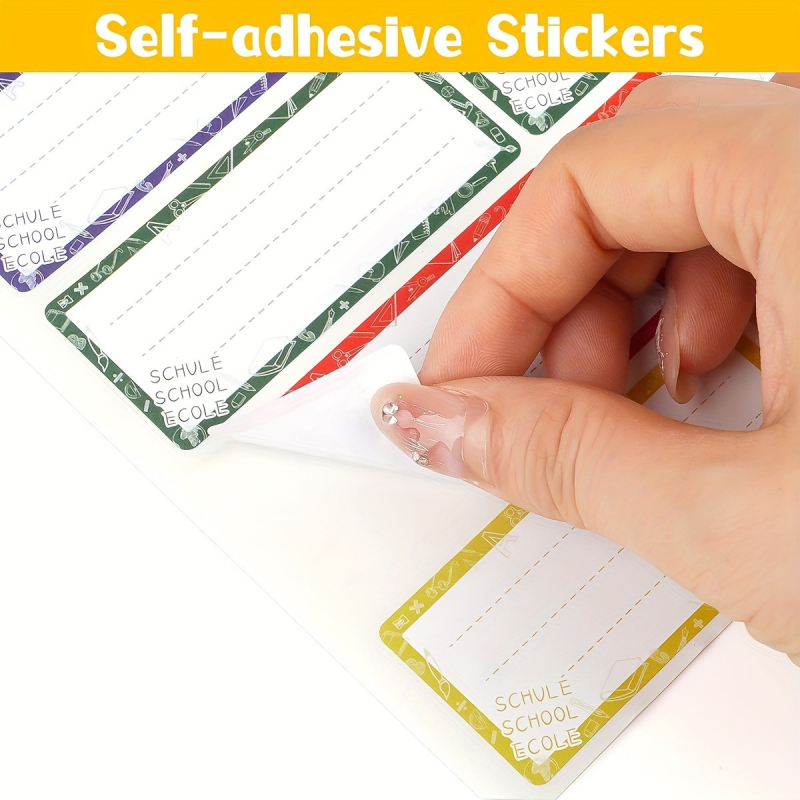 Rokas rakstītas vārdu etiķetes, pašlīmējošas, ūdensizturīgas, taisnstūrveida, 120 gab.