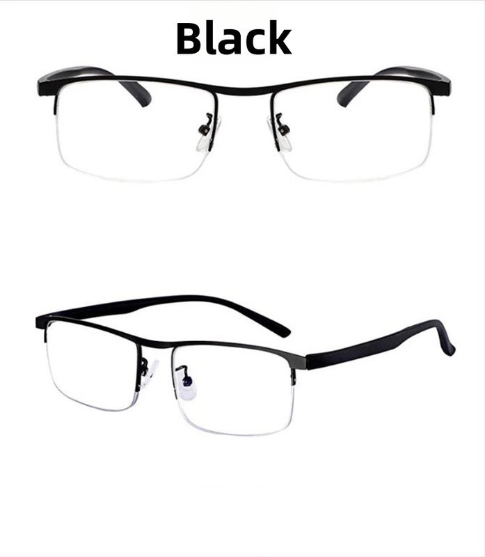 Γυαλιά ανάγνωσης με φακούς ρητίνης, μεταλλικό ημί-πλαίσιο, τετράγωνο σχέδιο