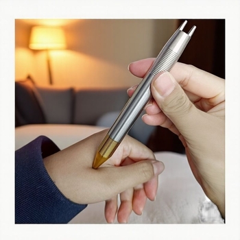 Διπλός μαγνητικός ενεργειακός μασάζ ράβδος για σημεία βελονισμού και μεσημβρινούς θεραπείες, 2 κεφαλές μασάζ, εφαρμογή στον αυχένα