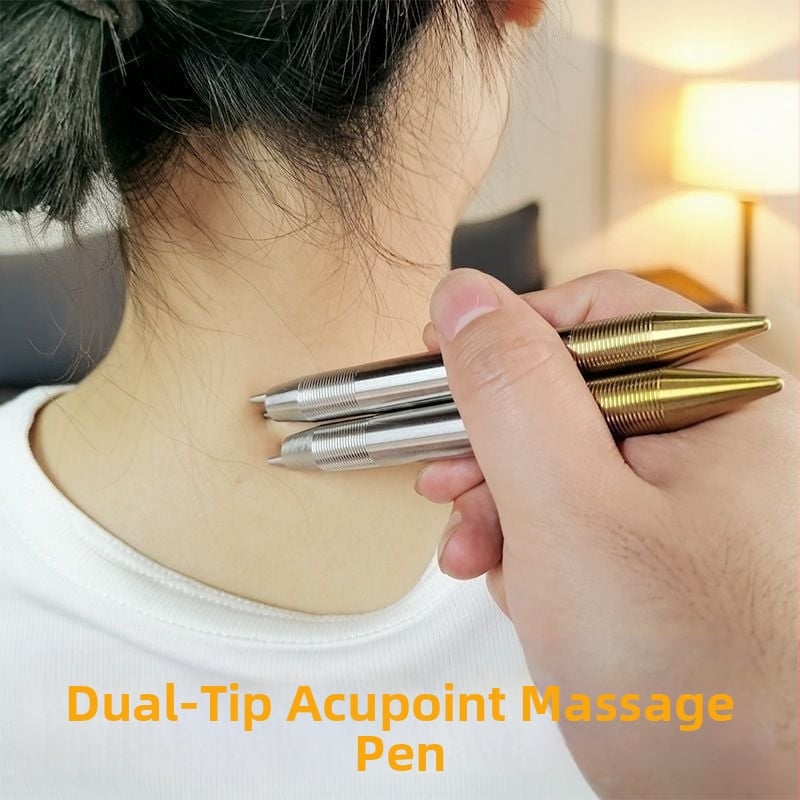 Διπλός μαγνητικός ενεργειακός μασάζ ράβδος για σημεία βελονισμού και μεσημβρινούς θεραπείες, 2 κεφαλές μασάζ, εφαρμογή στον αυχένα