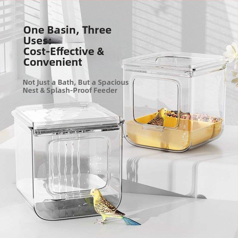 Kúpeľ pre papagaja s anti-splash dizajnom, značka Shouai, model 1007365976, pre vtáky