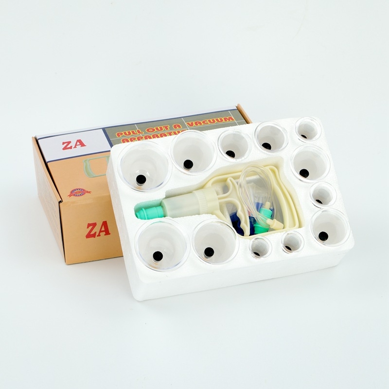 Kangzhen cupping-készülék, 12 kúp, műanyag test, egészségügyi masszázshoz