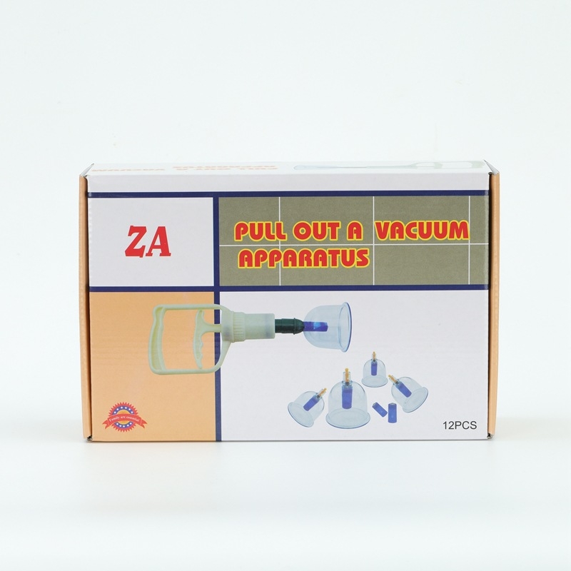 Kangzhen cupping-készülék, 12 kúp, műanyag test, egészségügyi masszázshoz