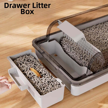 Κουτί άμμου γάτας, αντι-εκτόξευση, ημι-κλειστό σχέδιο, αποσμητικό PVC υλικό | Κωδικός F99T96TJ66MS57