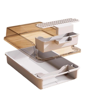 Κουτί άμμου γάτας, αντι-εκτόξευση, ημι-κλειστό σχέδιο, αποσμητικό PVC υλικό | Κωδικός F99T96TJ66MS57