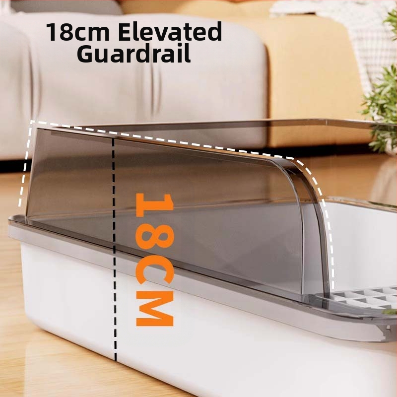 Box na mačací piesok – proti špliechaniu, polo otvorený dizajn, deodorant, PVC materiál, tovar kód F99T96TJ66MS57